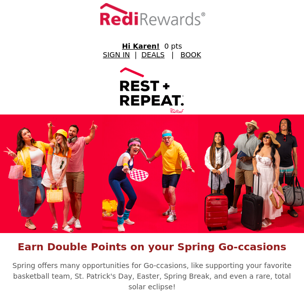 Red Roof, Limited Time Offer: Earn 2X Points