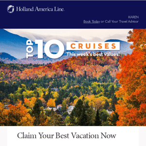 Holland America Line, Top 10 Cruises from $319