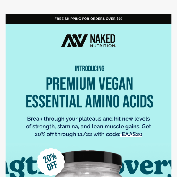 Naked Essential Amino Acids (+20% off for one week)