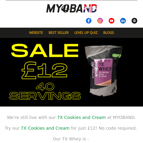 £12 for 40 servings of Whey Cookies and Cream 🍪