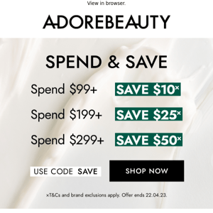 It's back: Spend and Save | Up to $50*