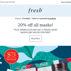 20% off masks & mask sets!