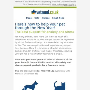 Help your animal through the New Year!