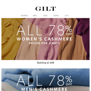 [all 78% off cashmere] [2 days only]