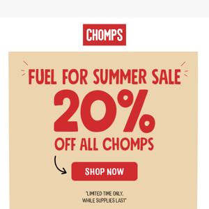 20% off sitewide to fuel for summer! ⛽️