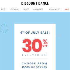 4th of July is ON! Get 30% Off Sitewide!