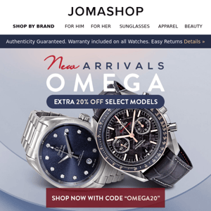 Just In: OMEGA WATCHES (Coupons Added)