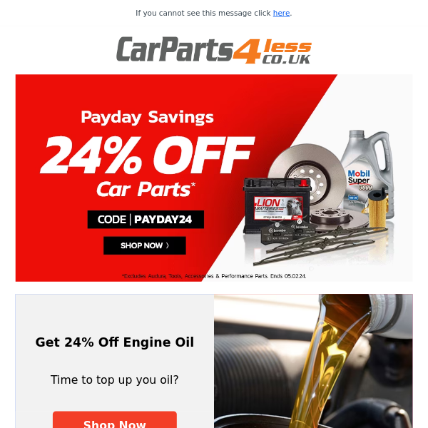 Hi Car Parts 4 Less, Revitalize Your Engine: Enjoy 24% Off