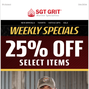 Specials - 25% off Select Items