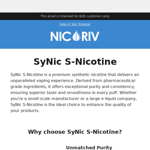 Elevate Your E-liquid Creations with SyNic S-Nicotine