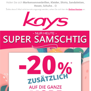 SUPER SAMSCHTIG ☛ -20% zuesätzlich uf di ganzi Mode