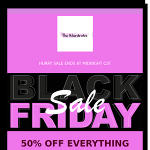 50% off Everything Black Friday Sale
