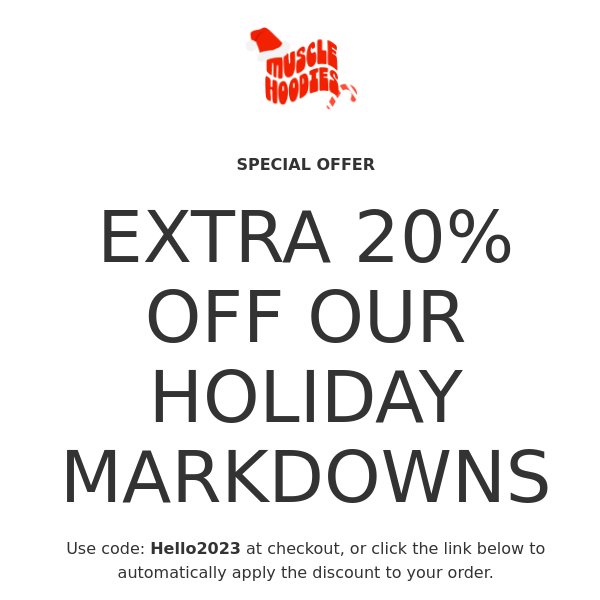 🚨LAST CHANCE FOR AN EXTRA 20% OFF OUR HOLIDAY MARKDOWNS🚨