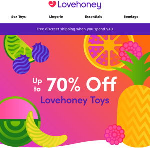 Up to 70% off all Lovehoney Toys 🍌