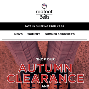 🍂 🍂 Redfoot Shoes our Autumn clearance is on.  Save 20% with code CLEARANCE20 on everything. 🤯 🤯