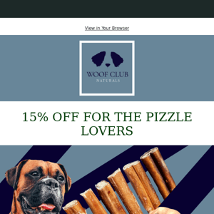 15% off King Pizzles!
