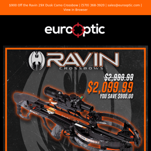 $900 Off the Ravin 29X Dusk Camo Crossbow!