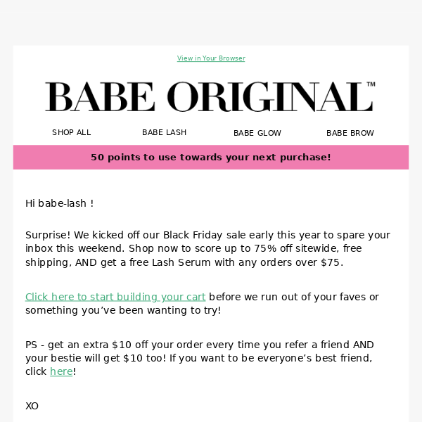 Hey Babe Lash, Get an extra $10 off!