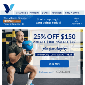 The Vitamin Shoppe: Grab up to 25% off!