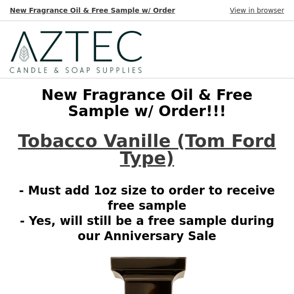 📢📢📢New Fragrance Oil & Free Sample w/ Order