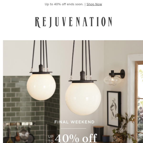 Just a few days left to save on bestselling lighting, furniture & more