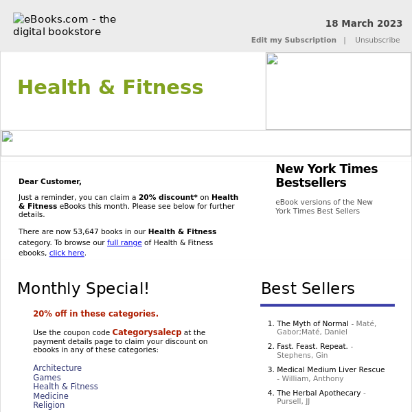 Health & Fitness : 20% Discount, See Coupon Code ...