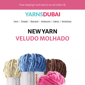 NEW: Chunky chenille yarn for AED 13.99 only 😱