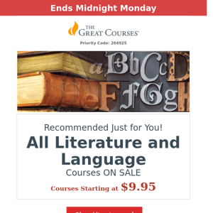 All Literature and Language Courses On Sale!