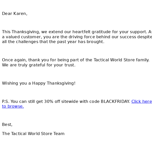 A heartfelt thank you from the TWS team