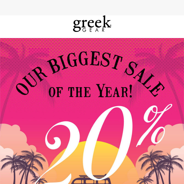 Back 2 School Sale Take 20% Off Everything @ Greekgear 🎁