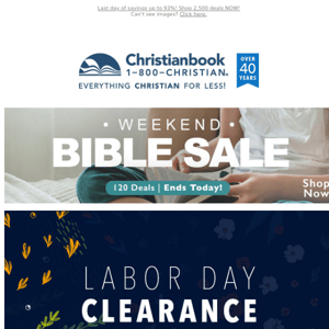 Ends Today: Labor Day Clearance