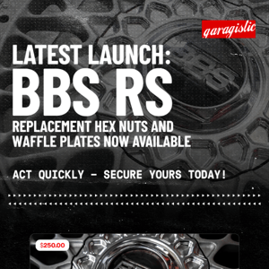 🔧 Gear Up For Something New: BBS RS Replacement Hex Nuts and Waffle Plates Now Available!!