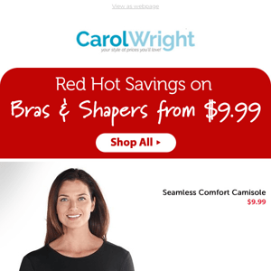 Red Hot Savings on Bras & Shapers from $9.99
