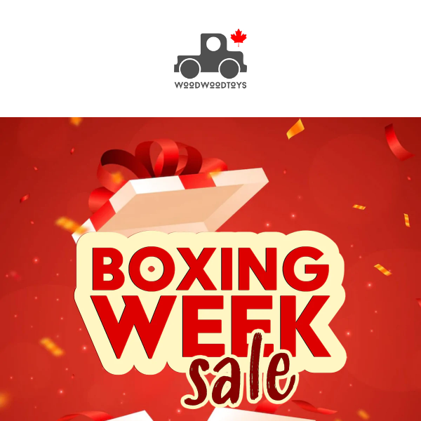 Wood Wood Toys, Boxing Week Starts Early! 📦 Up to 50% off, free GIft Card with purchase, and more!