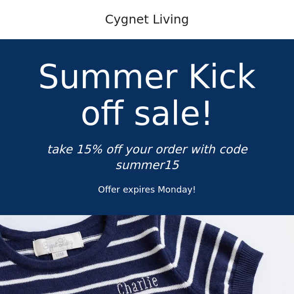 Kick of Summer with 15% off!