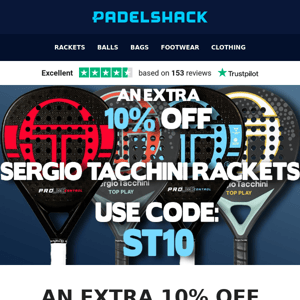 An extra 20% off Sergio Tacchini padel rackets