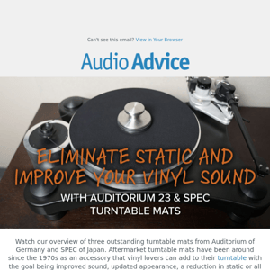 Eliminate Static & Improve Vinyl Sound w/ Auditorium 23 & SPEC Turntable Mats