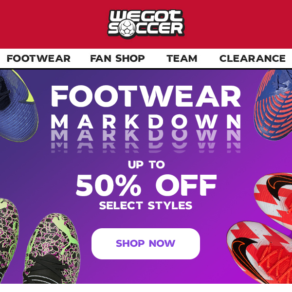New Markdown | Up To 50% Off Select Footwear