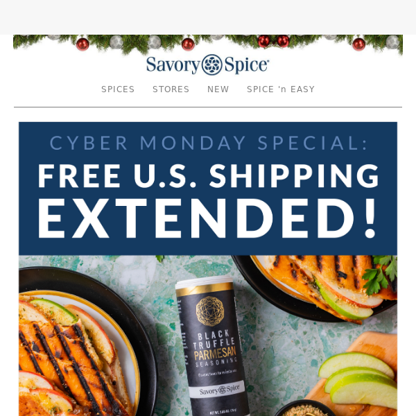 Cyber Monday Free Shipping Extended! One More Chance to Save