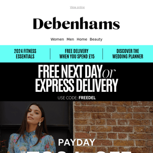 FREE Next Day delivery + New season steals with up to 70% off