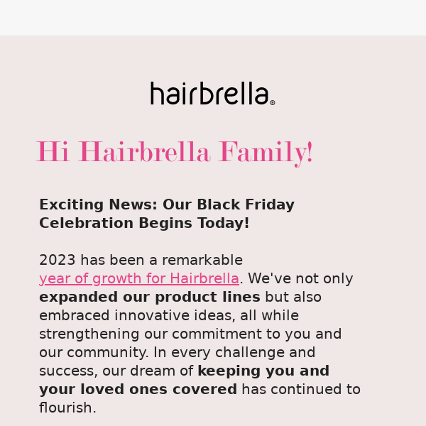 🚀 Early Access: Hairbrella's Black Friday Starts Now with 30% Off!