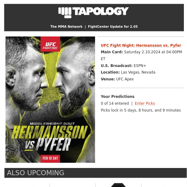 Tapology FightCenter - Monday, February 5th