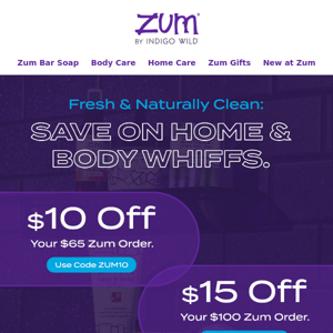 Save Up To $15 On Your Zum Purchase.