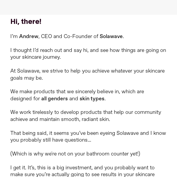 💌 A letter from the founder of Solawave