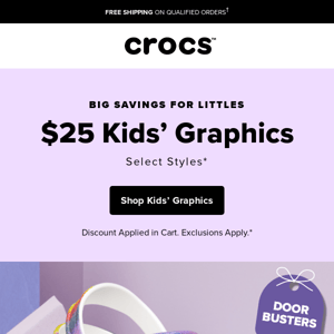 Patterns galore! Shop kids’ graphics starting at $25.