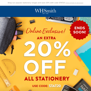 EXTRA 20% Off Stationery - Don't Miss Out!