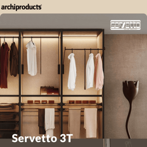 Wardrobe lift Servetto: soft closet mechanism and minimal design