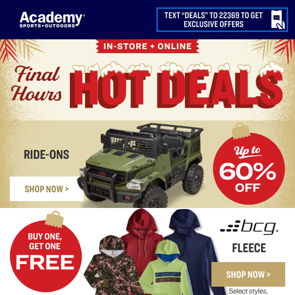 ⏳ FINAL HOURS: Hot Deals In-Store + Online