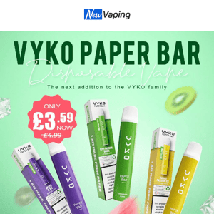 £4 Aroma King Gem, £4 Elux Crystal 600, £2.5 Bar Juice 5000 Nic Salt, £34.99 Voopoo Drag 3 Kit, £31.99 Vaporesso Luxe X Kit