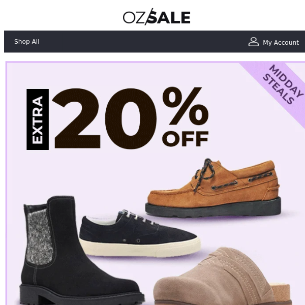 Extra 20% Off Clarks & Sebago Footwear | From $8 - Sports Tees For The Family